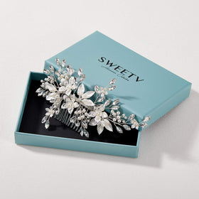 SWEETV silver-plated leaf texture emphasizing subtle metallic sheen