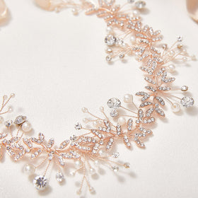 SWEETV worn as a half halo on bridal hair showing secure and polished look