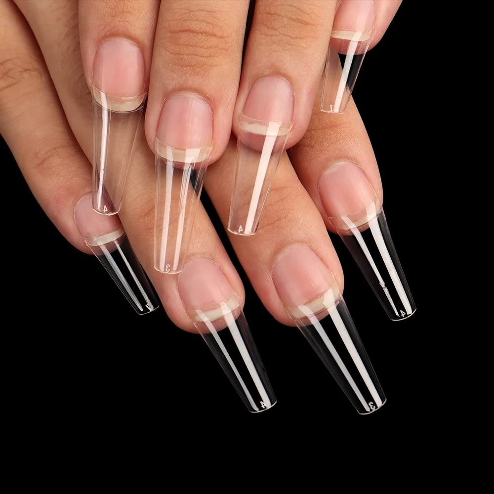 SWETIDY fanned tips on hand displaying ten sizes for accurate matching