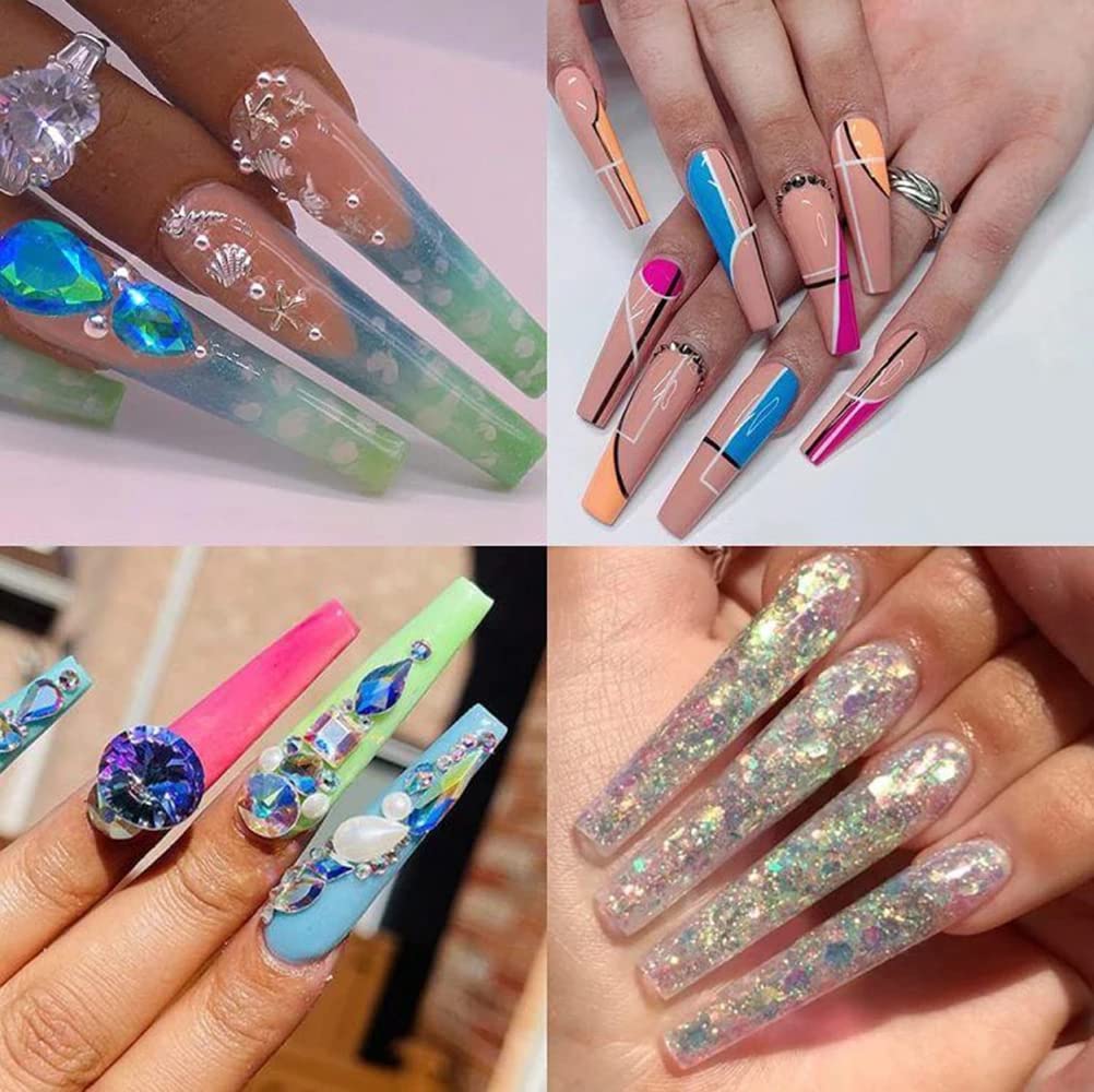 SWETIDY finished French gel coffin nails showcasing clear base for creative designs