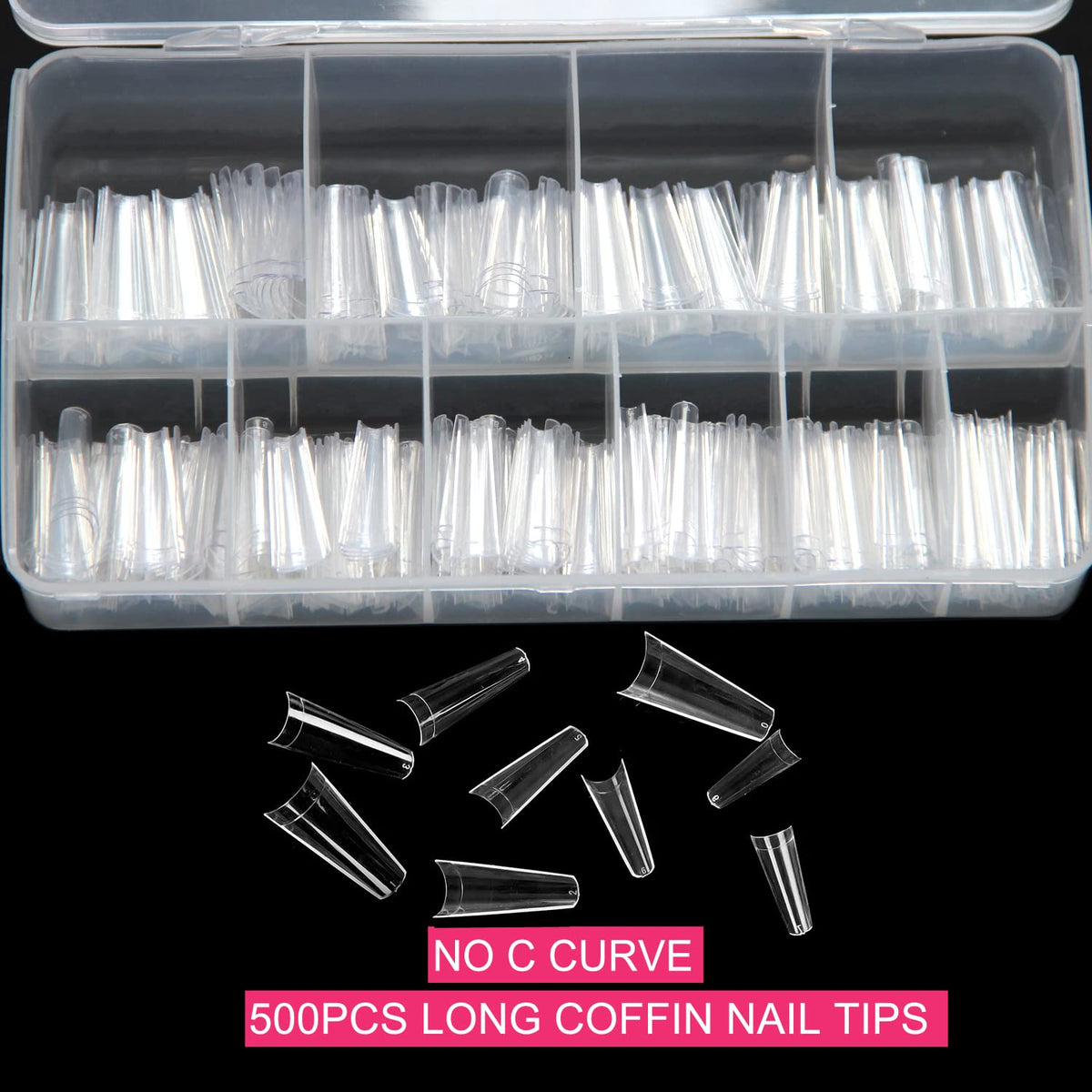 SWETIDY open box with ten compartments organizing 50 tips each for efficiency