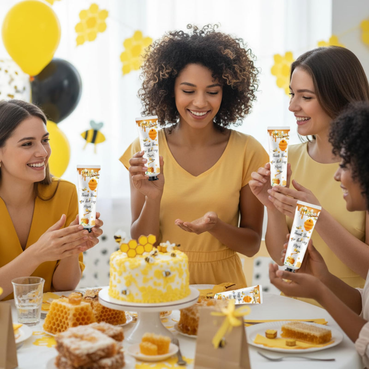 Swiffen arranged at baby shower table, enhances themed decor benefit