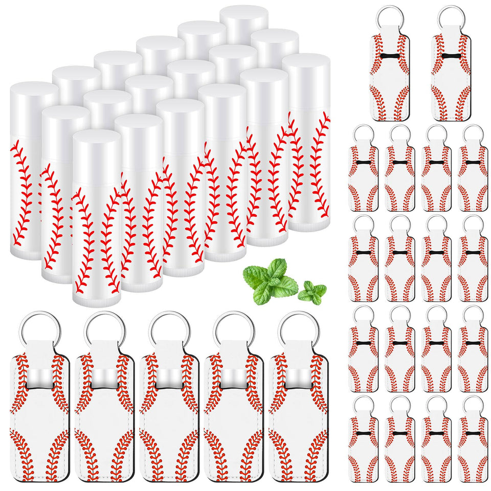 Swiffen front packaging showing 18 baseball lip balm sets for easy distribution