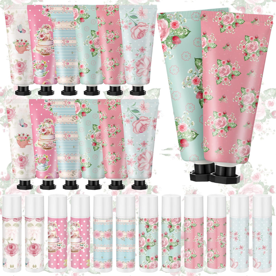 Swiffen front packaging showing full 12-set favor assortment and vintage look, elegant presentation