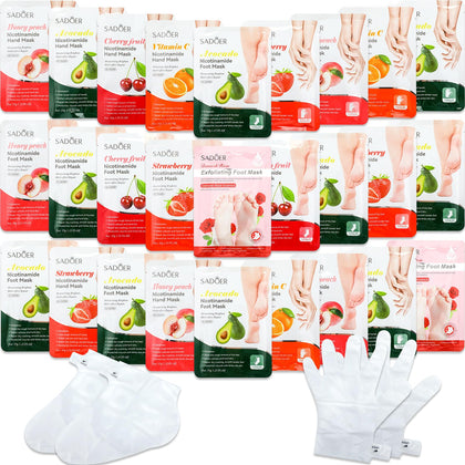Swiffen front packaging showing all 24 fruity hand and foot masks for at-home spa
