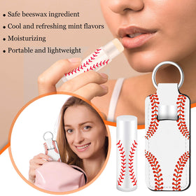 Swiffen keychain clipped to backpack showing baseball style and hands-free convenience