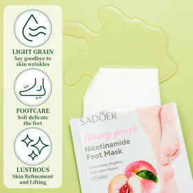 Swiffen hand mask applied in use demonstrating fast hydration and convenience