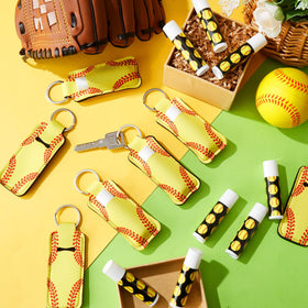 Swiffen softball keychain holder detail showing secure loop and protective fit