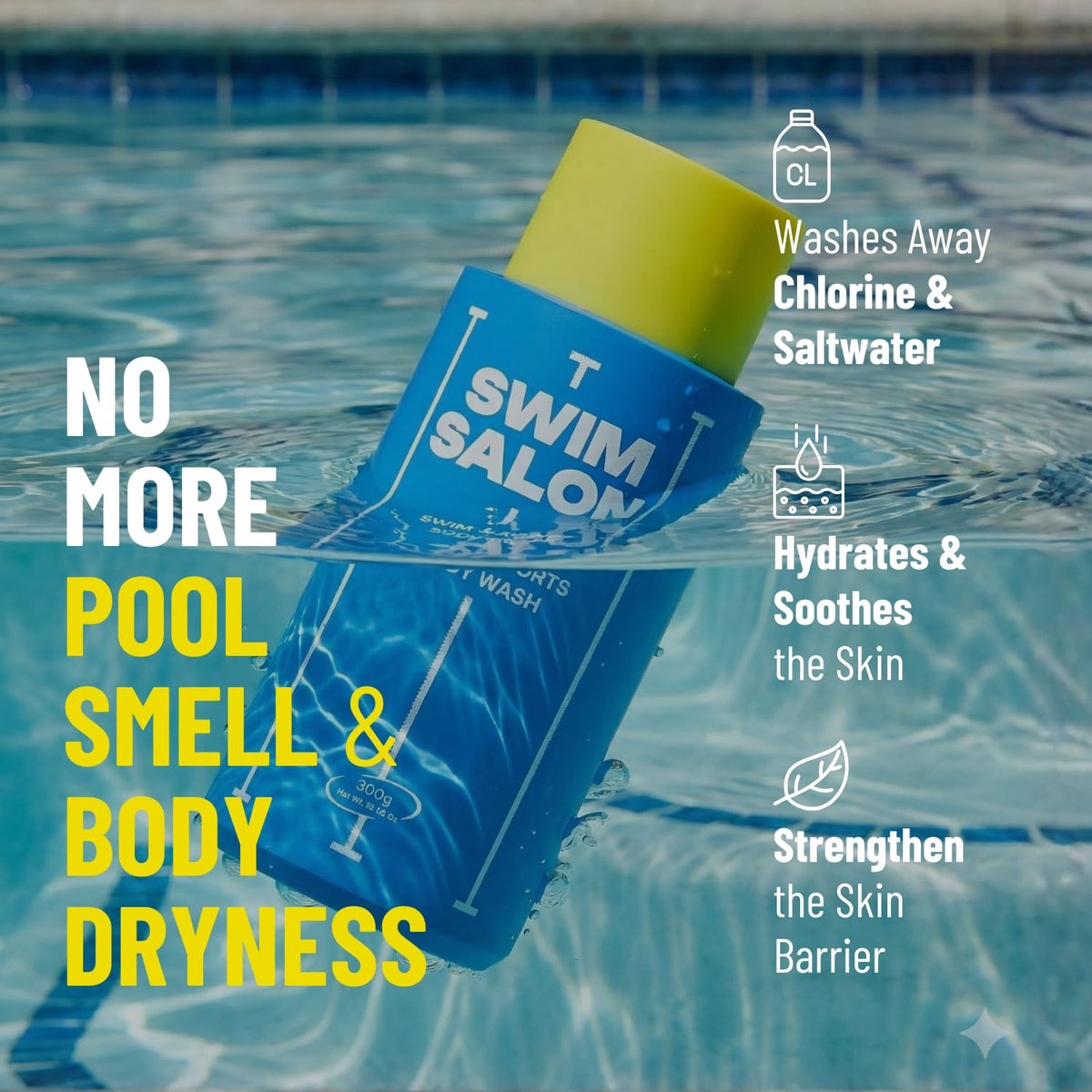 SWIM SALON creamy lather texture demonstrating gentle cleanse