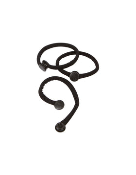 swirlycurly hair tie in high ponytail showing steady, no-slip support