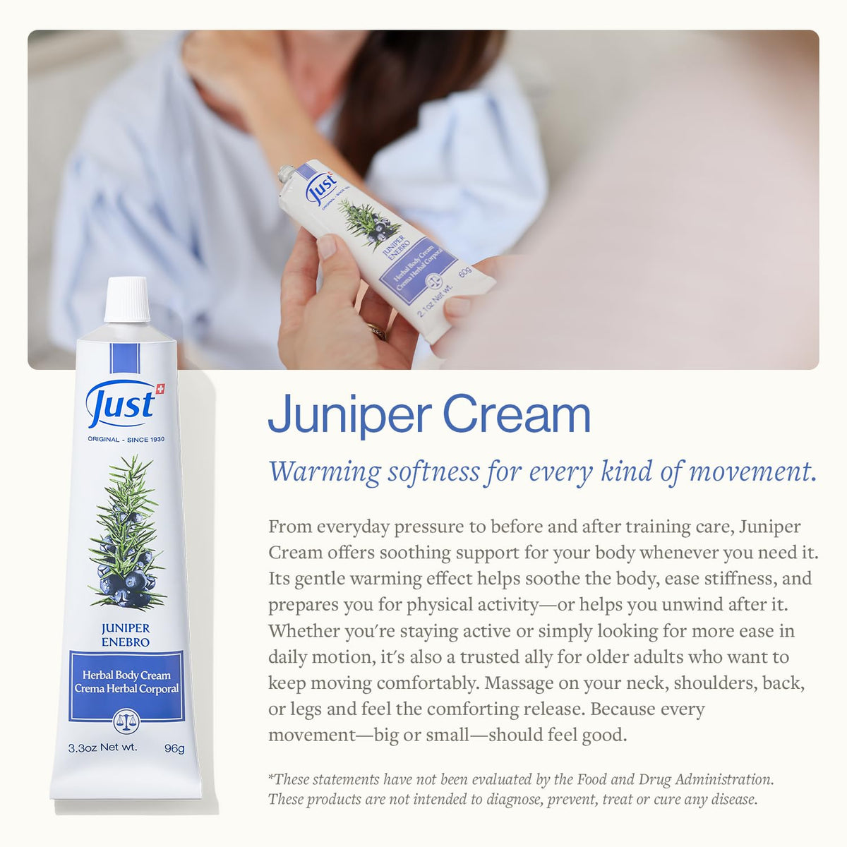 SwissJust cream texture close-up showing smooth spreadability and nourishing feel