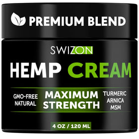 SWIZON jar front view showing clear branding and portable 4oz size benefit
