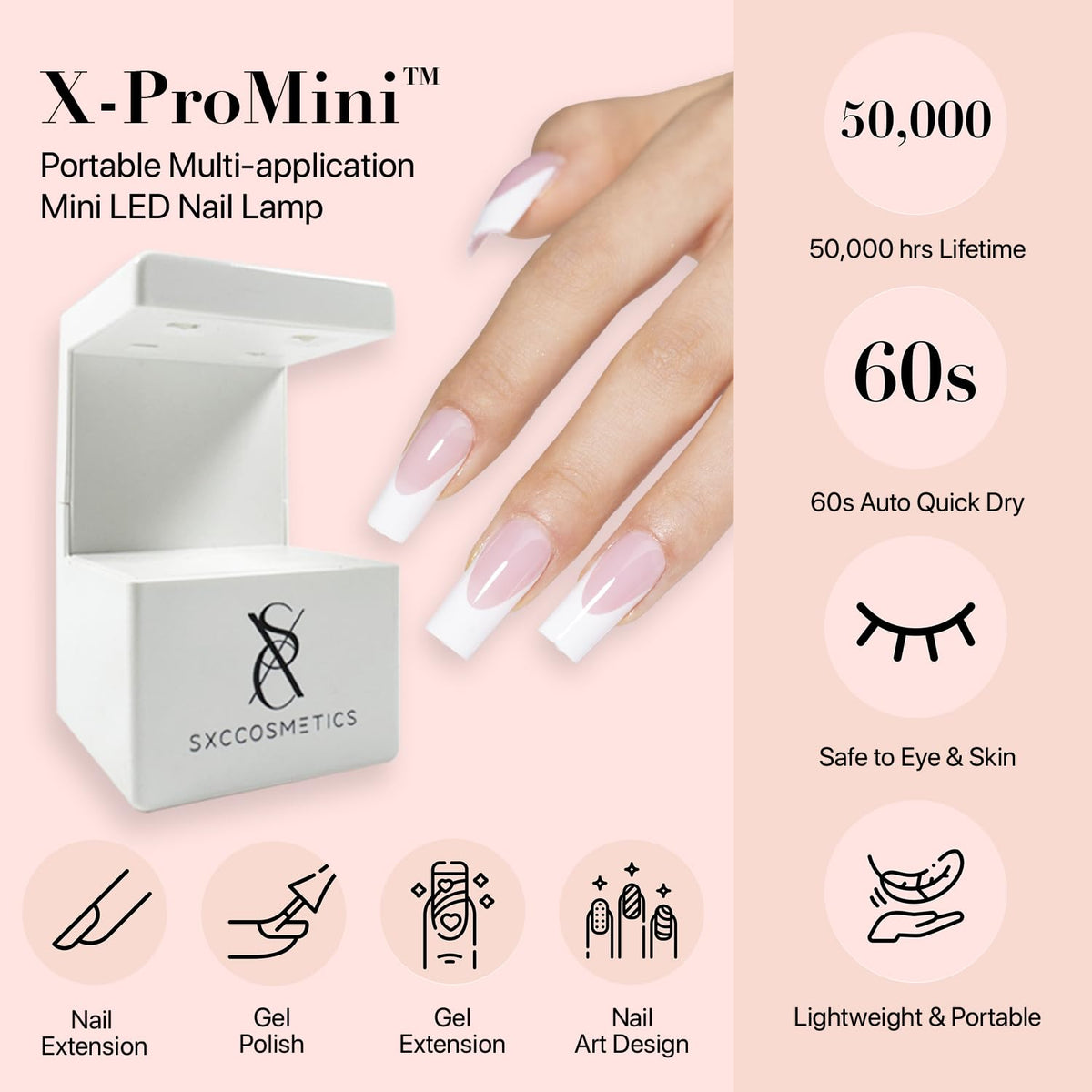 SXC nails worn with daytime outfit for polished everyday style
