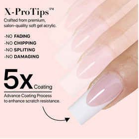 SXC application setup with glue and tips for fast home manicure