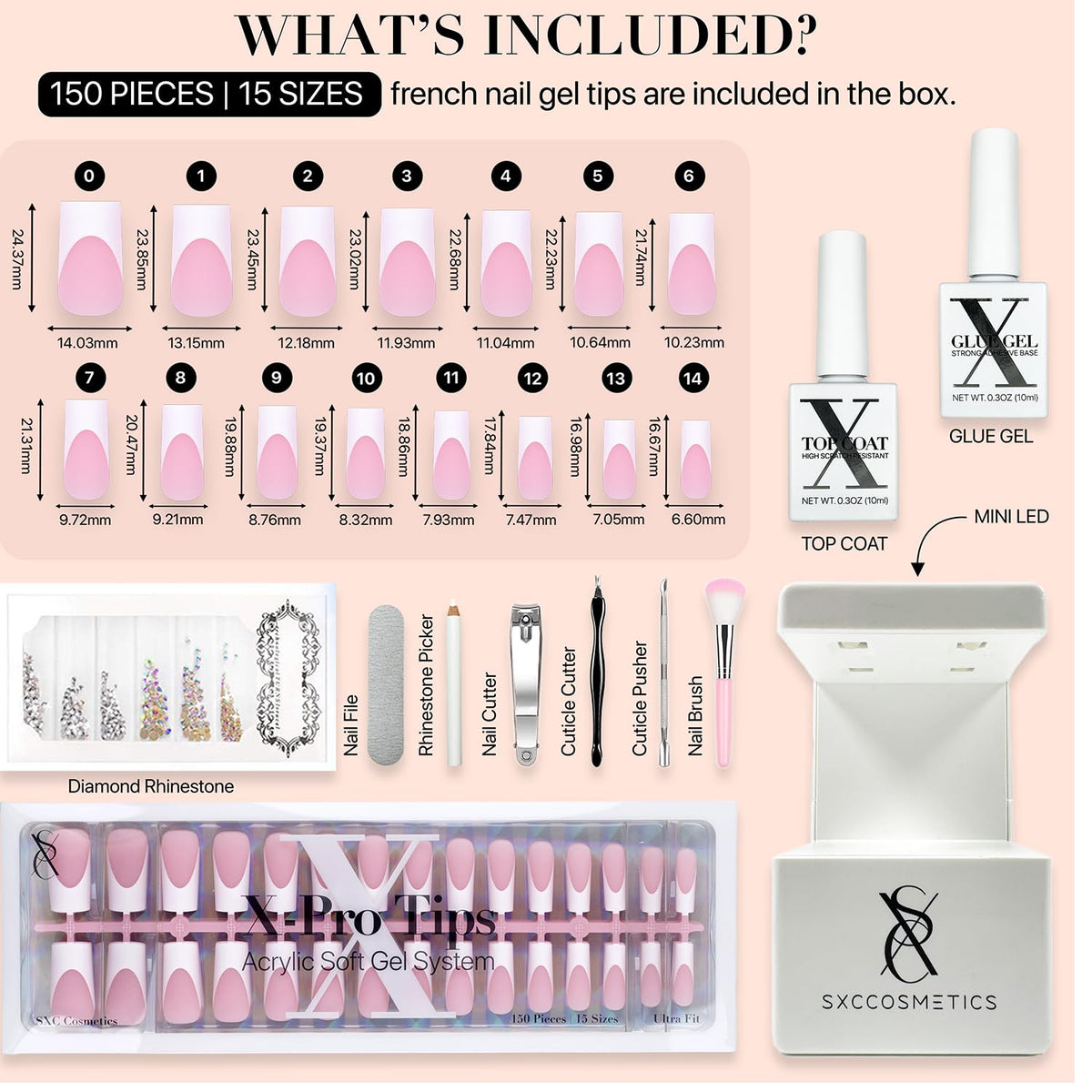 SXC close-up of X‑Pro tip cuticle edge for natural seamless appearance