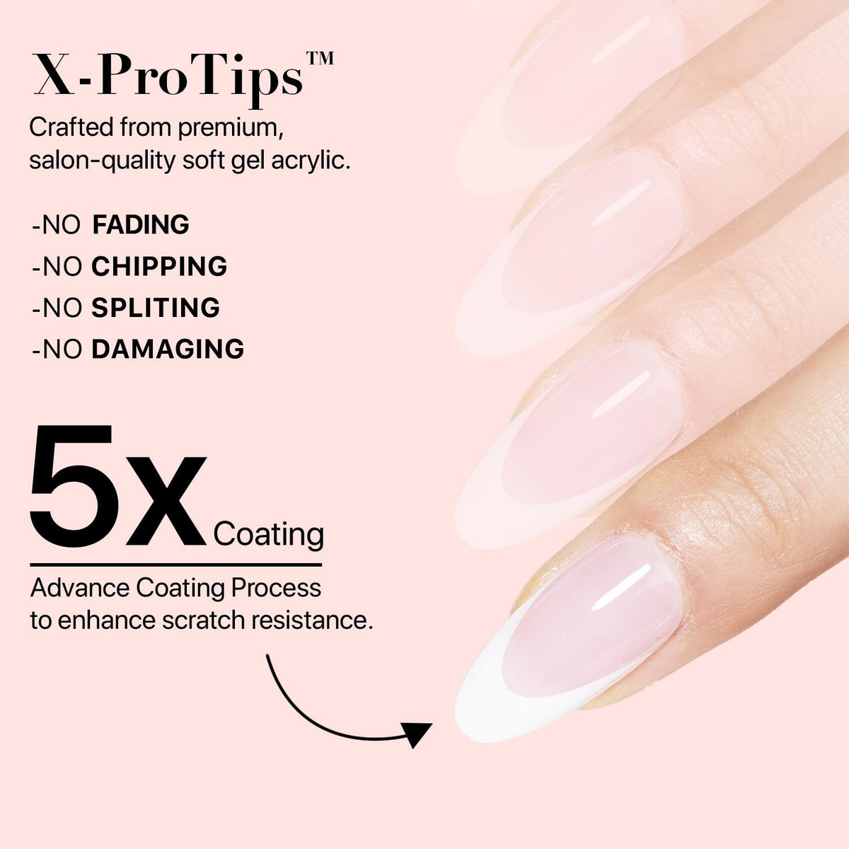 SXC side profile of contoured cuticle edge for seamless appearance
