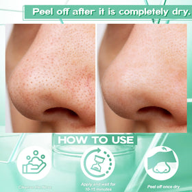 SYABO strip applied to nose showing coverage and targeted pore cleansing benefit