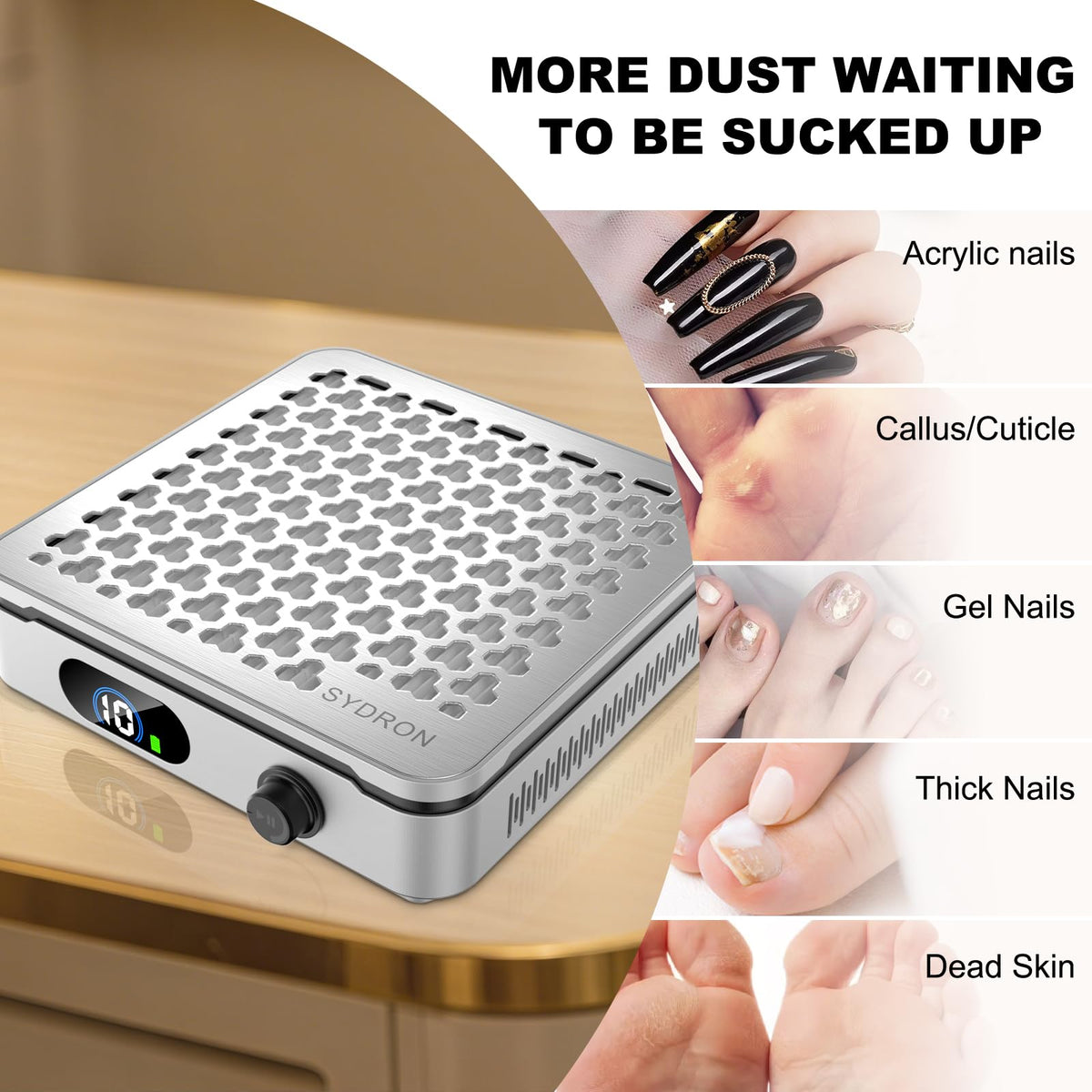SYDRON aluminum housing texture demonstrating acetone-resistant durability