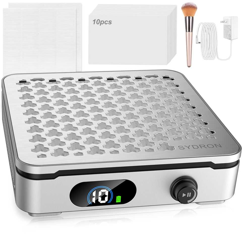 SYDRON front view silver console showing compact design and powerful suction