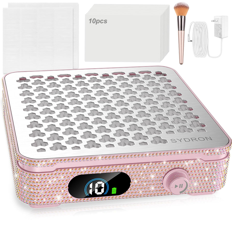 SYDRON front view showing pink diamond finish and compact design benefit: stylish, space-saving