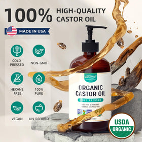 SYLVANA amber bottle label highlighting USDA Organic certification and purity