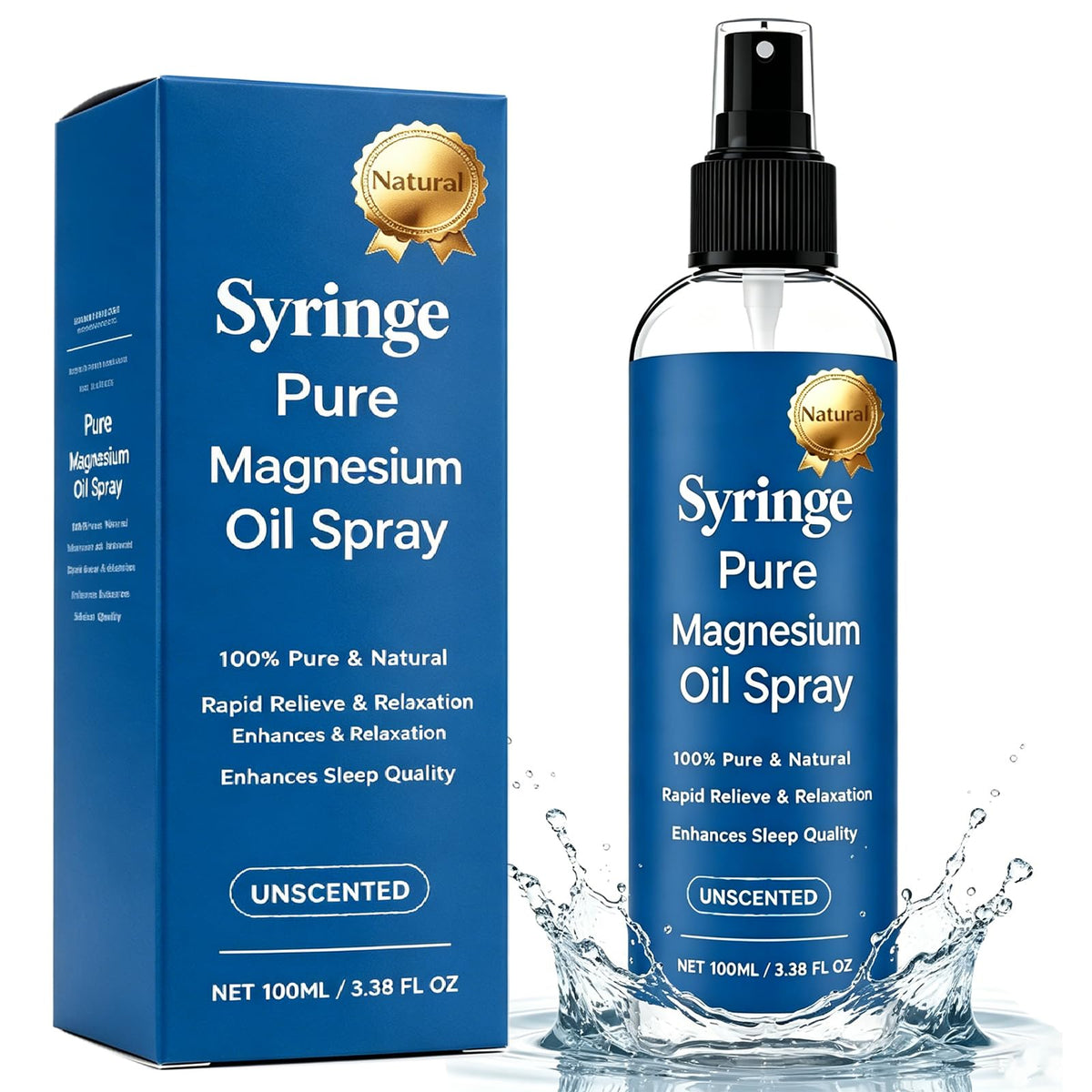 Syringe Pure front packaging showing bottle and label for quick identification and use