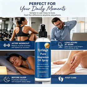 Syringe Pure bottle inside a gym bag illustrating travel-ready comfort after workouts