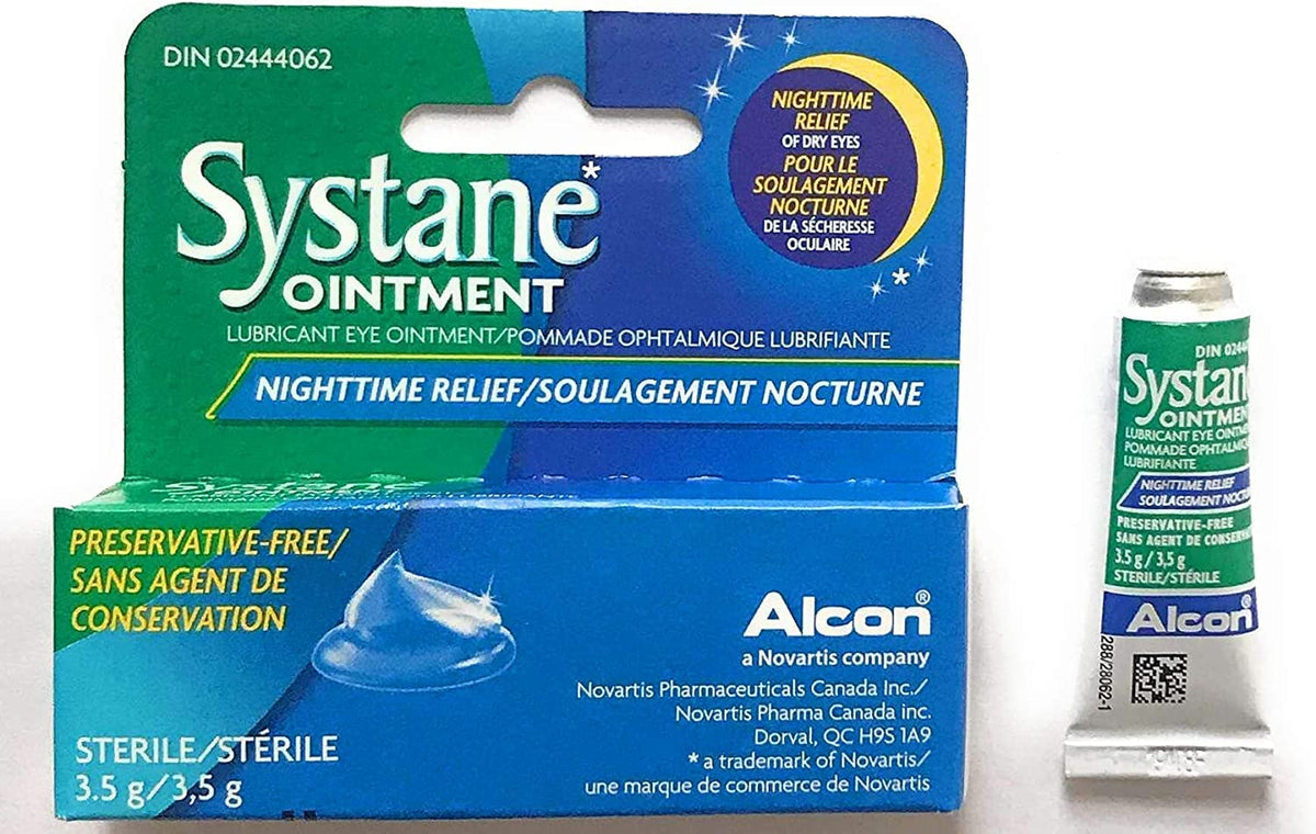Systane open tube with ointment texture and smooth emollient appearance