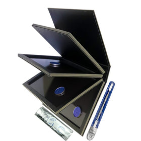 SZDYM front closed palette showing compact book design and secure closure for travel