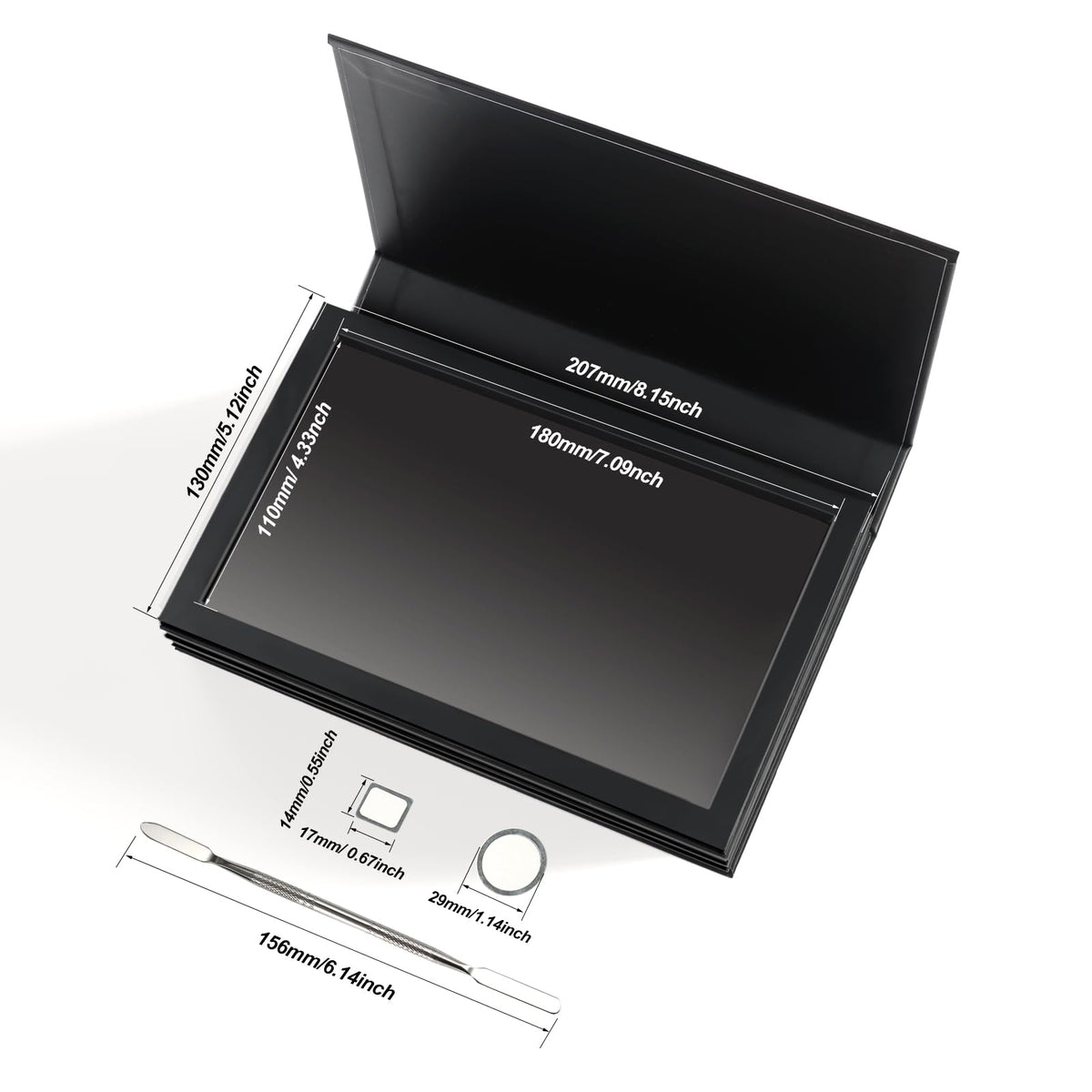 SZDYM open palette revealing four magnetic layers and organized pan storage benefit