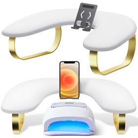 SZSJA front view of white arm rest showing clean ergonomic support and organization