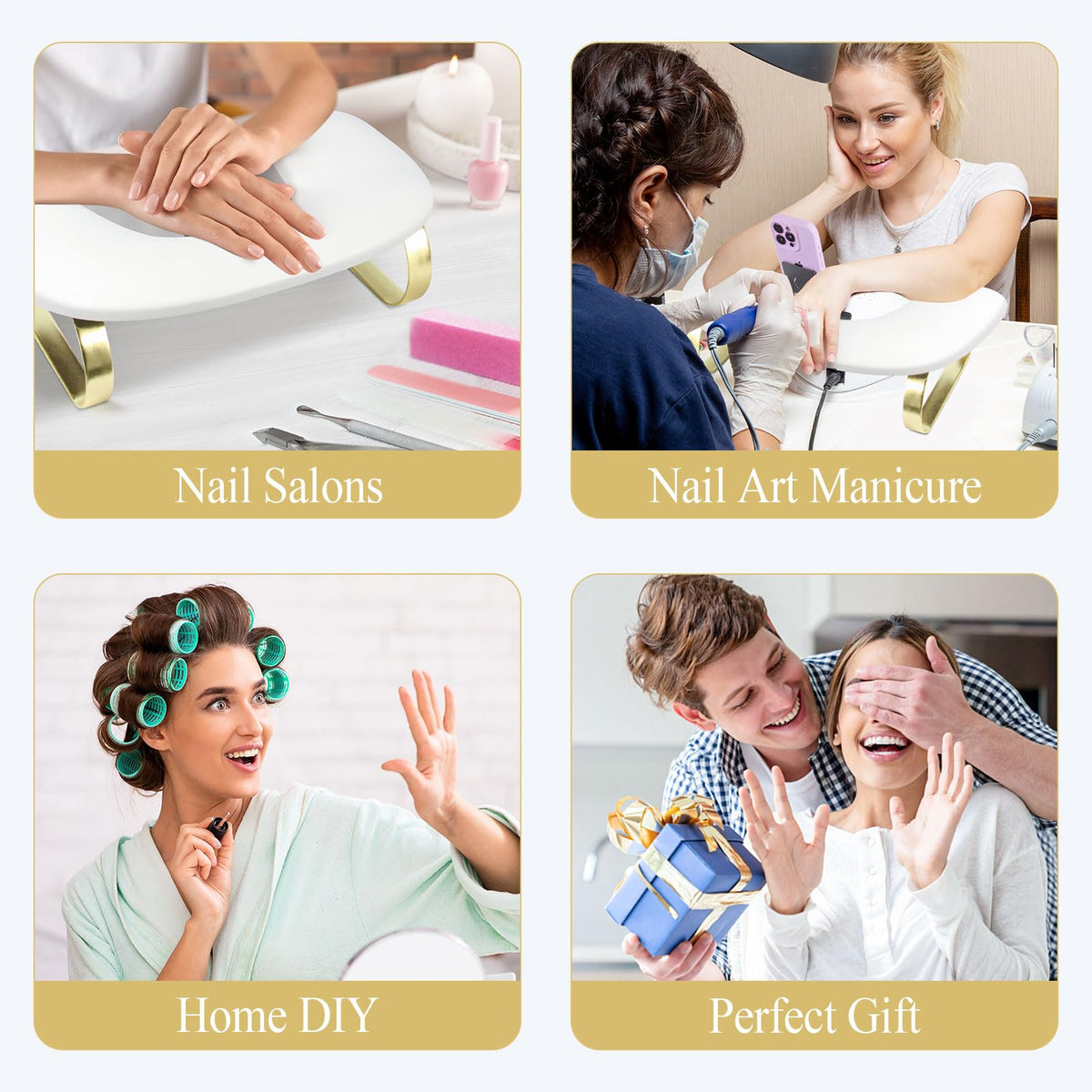 SZSJA lifestyle salon setup with client hand showing professional manicure workflow