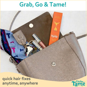 T is for Tame used on toddler in lifestyle scene for quick tidy styling