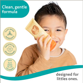 T is for Tame label close-up showing natural ingredients and vitamin E