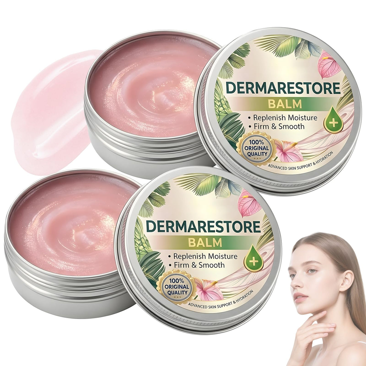 taakcc Derma Restore Balm front packaging showing compact two-piece set and daily use benefit