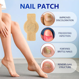 taakcc patch applied to toenail demonstrating secure overnight adhesion benefit