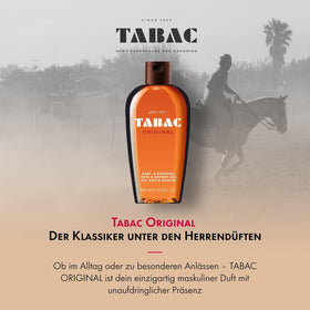 Tabac Original in-shower use with man applying gel for refreshing cleanse