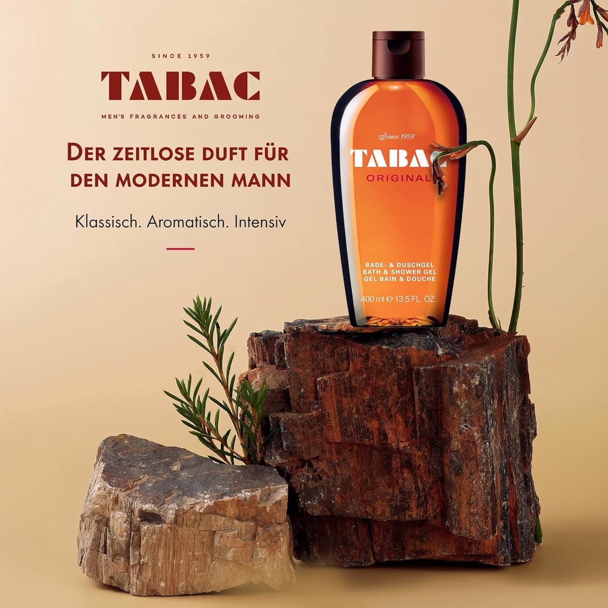 Tabac Original pump close-up dispensing gel for controlled use