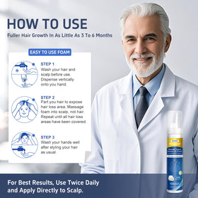 Tacruitf being applied to beard showing targeted support for growth
