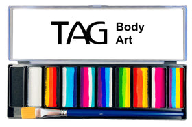 TAG Body Art open palette showing ten split cakes for fast gradients