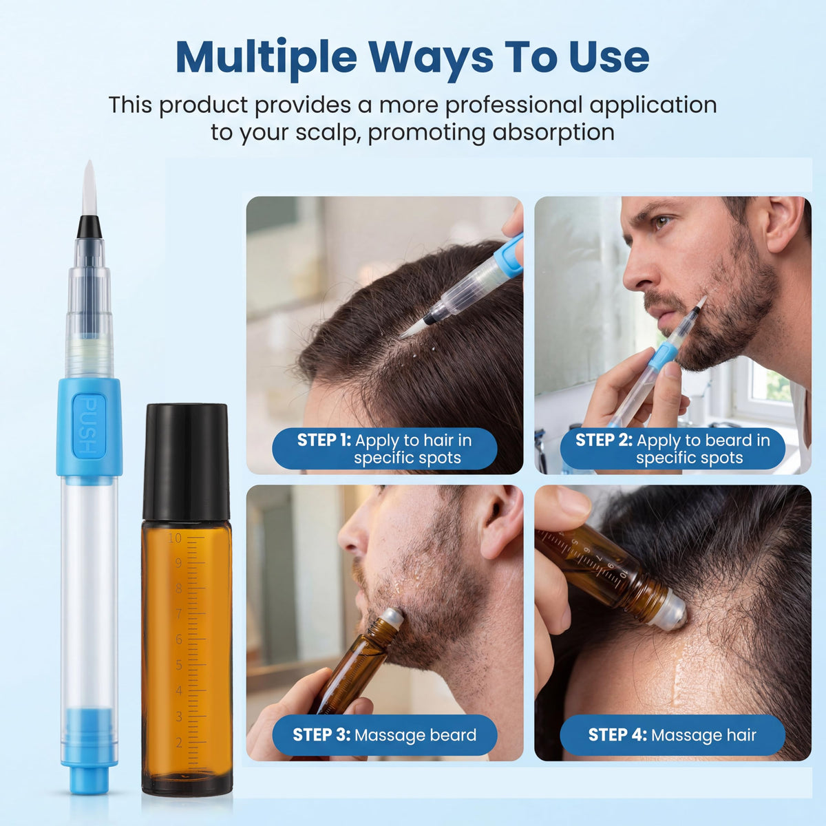 TAGOQHIA bottle close-up label displaying 5% minoxidil concentration clearly