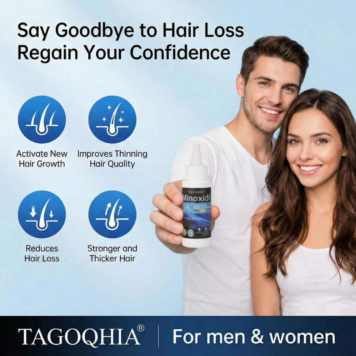 TAGOQHIA kit on bathroom shelf as part of a daily haircare routine