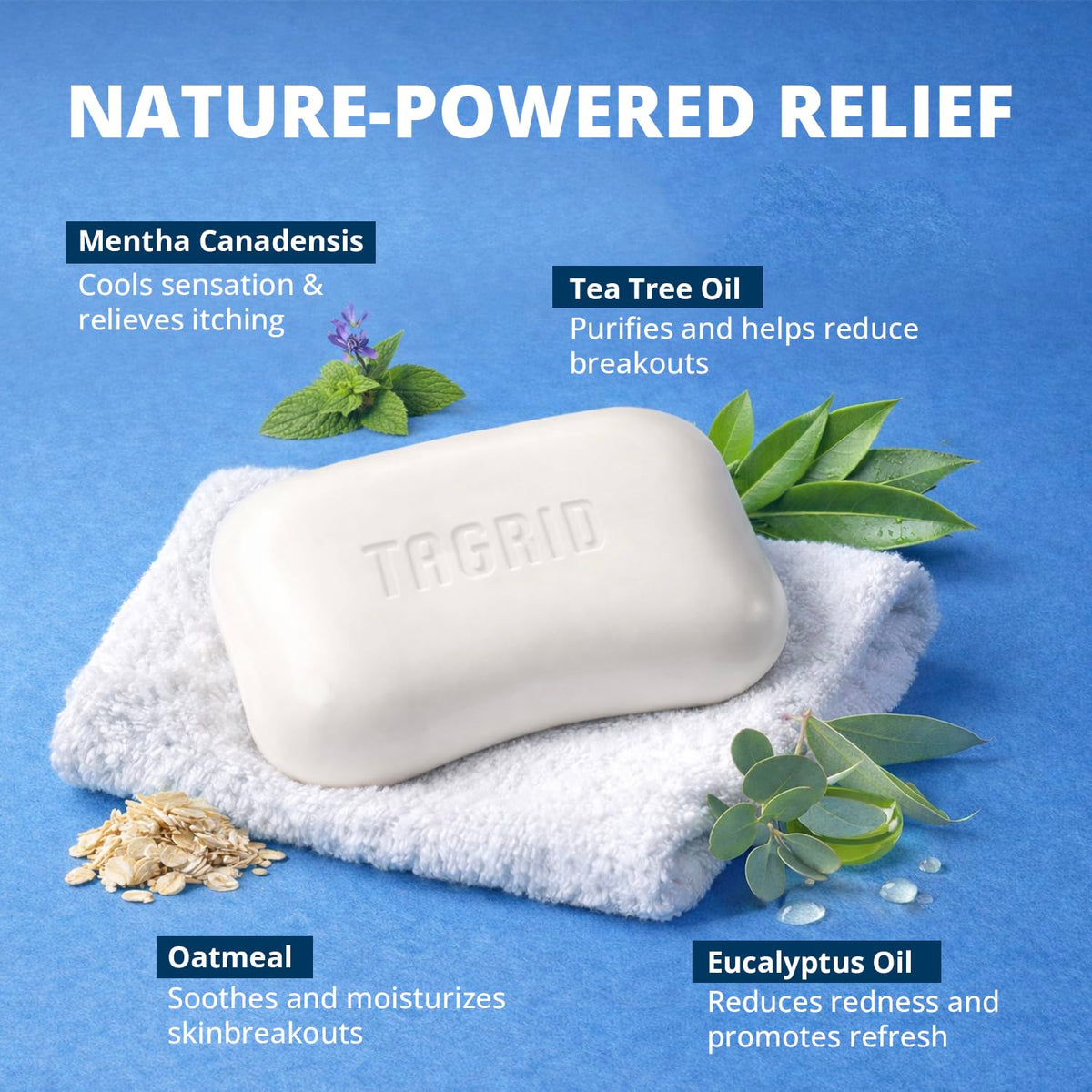 TAGRID close-up of soap texture highlighting gentle exfoliation