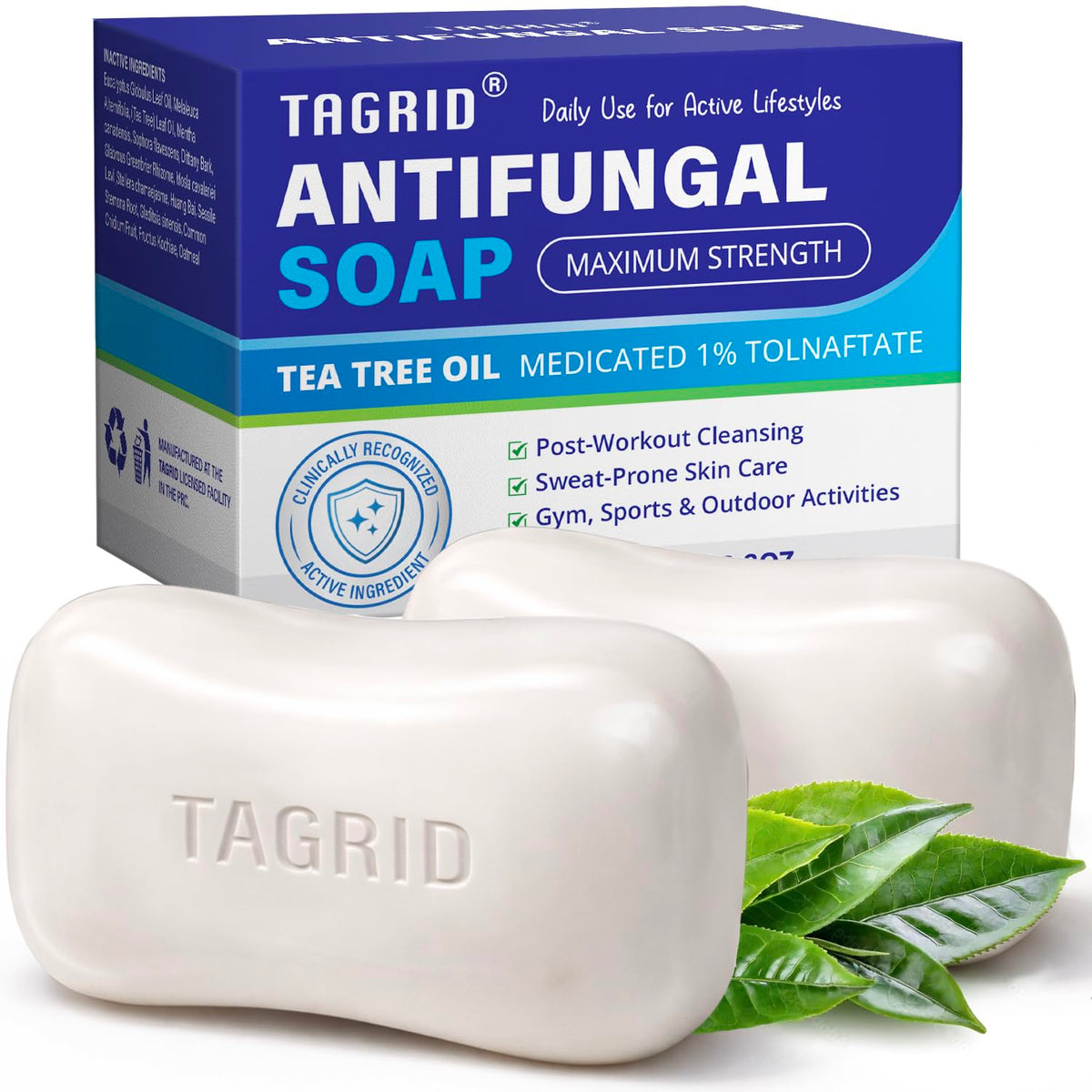 TAGRID front packaging showing the soap bar and benefits