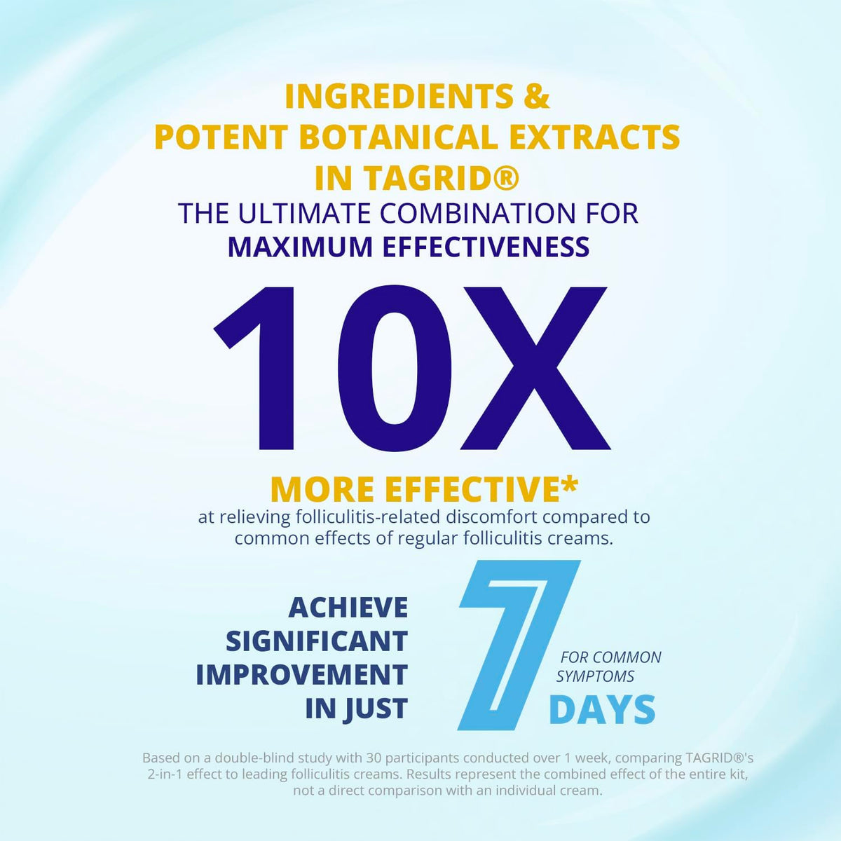 TAGRID with botanical ingredients highlighting gentle herbal formulation