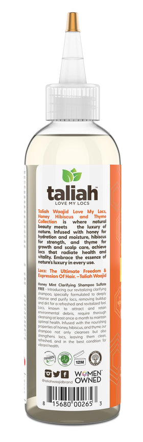 Taliah Waajid clarifying shampoo in hand demonstrating easy application