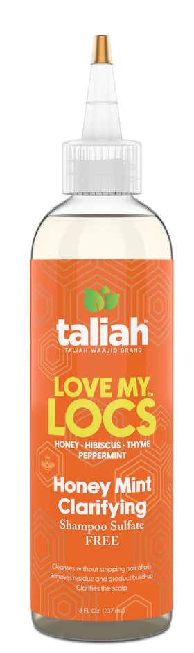 Taliah Waajid honey mint shampoo texture pouring to show consistency