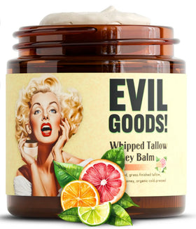 TALLOW BODY BALM front jar shot showing natural glass packaging and citrus hint