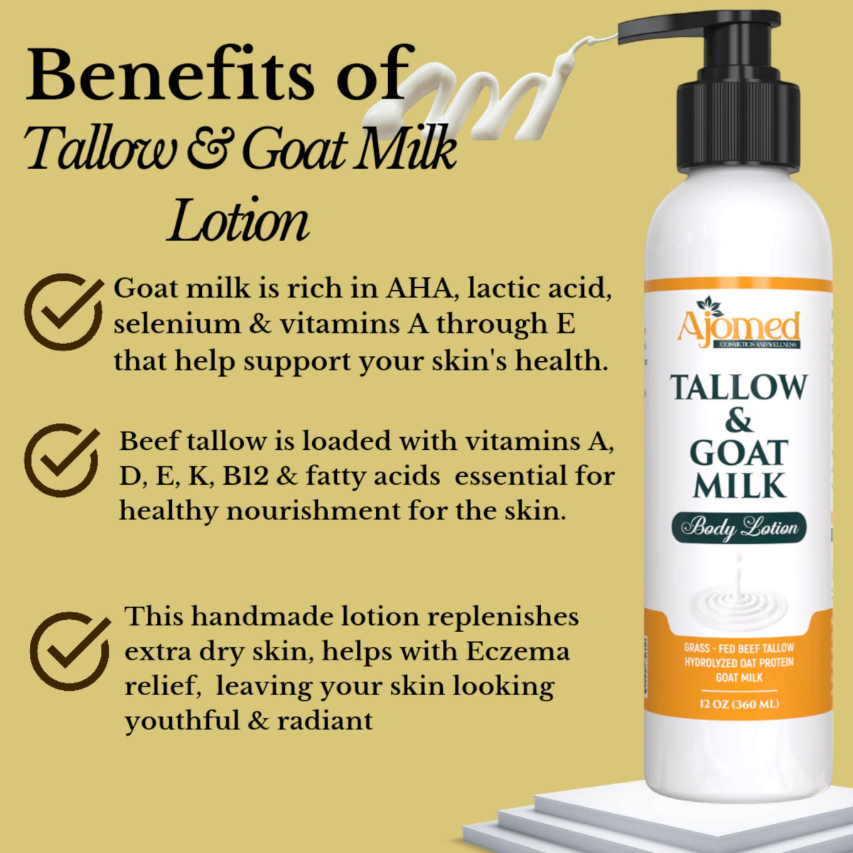 Generic brand hand applying lotion with visible hydration benefit