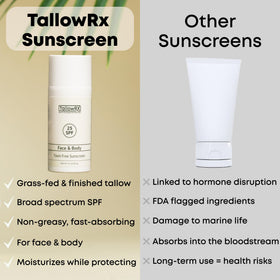 TALLOWRX applied to cheek demonstrating minimal white cast and hydration